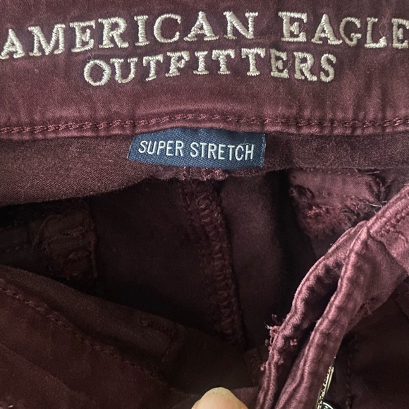 AE Red Button Fly Super Stretch Jeggings Size 0 - Picture 10 of 11